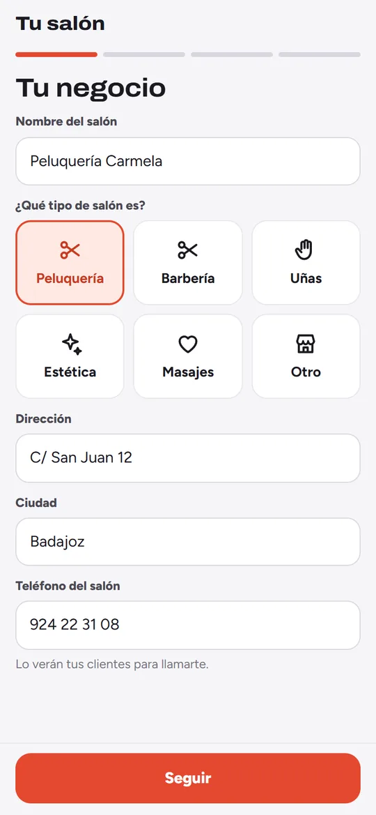 Datos del negocio