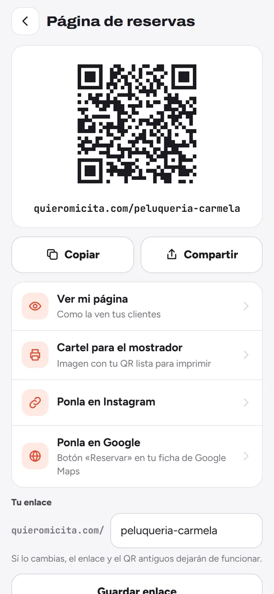 Enlace y QR