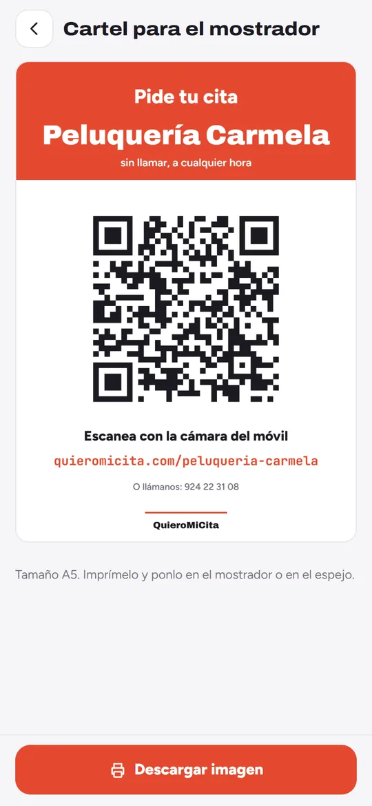 Cartel para el mostrador