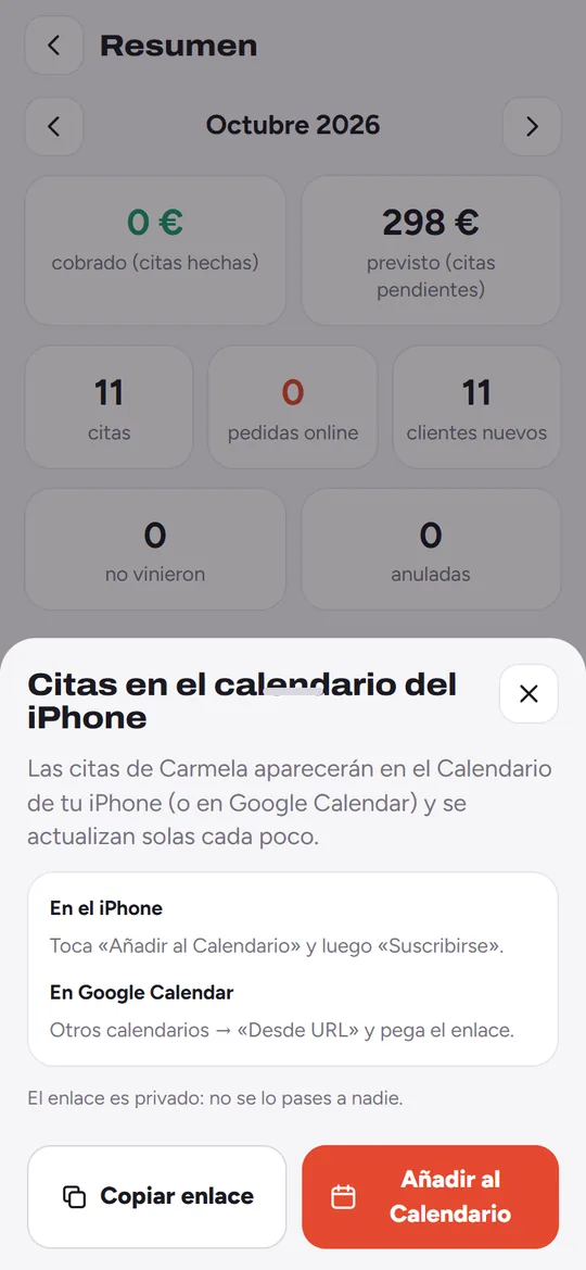 Calendario del iPhone
